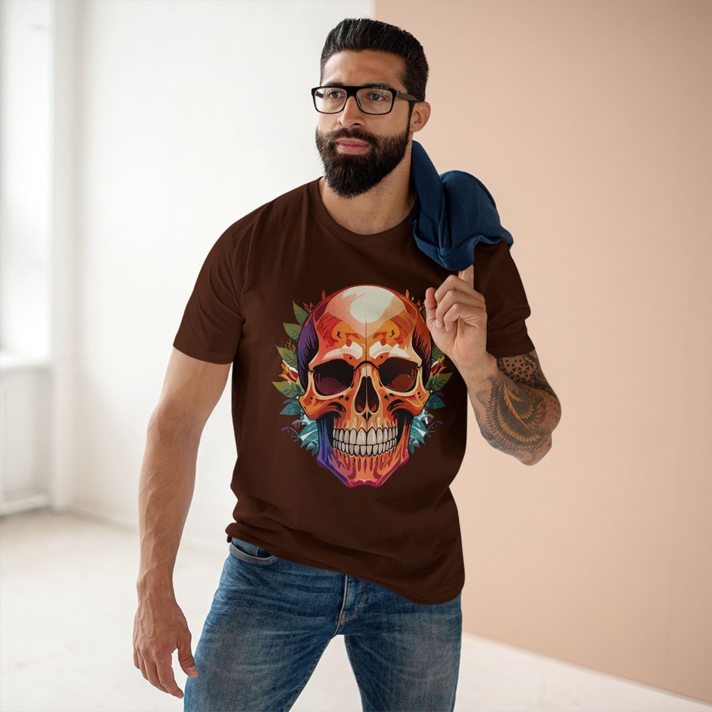 Skull Shirt And Skeleton Shirt Unisex Premium Cotton Tee Original Art Design Retro2Nova