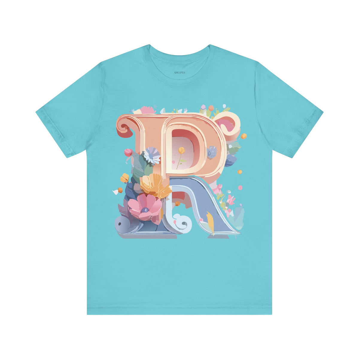 Letter R Graphic Unisex Cotton Bella+Canvas Tee with Art Letter Design