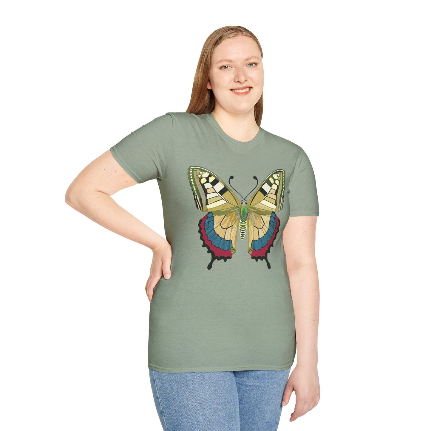 Butterfly T Shirt Unisex Monarch Design Soft Cotton Gildan 64000 Short Sleeve Tee