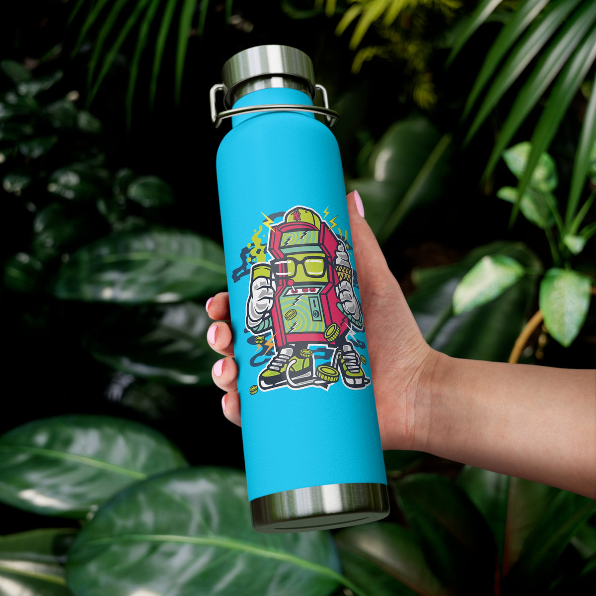 22oz Copper Insulated Water Bottle with Cartoon Design - CV2