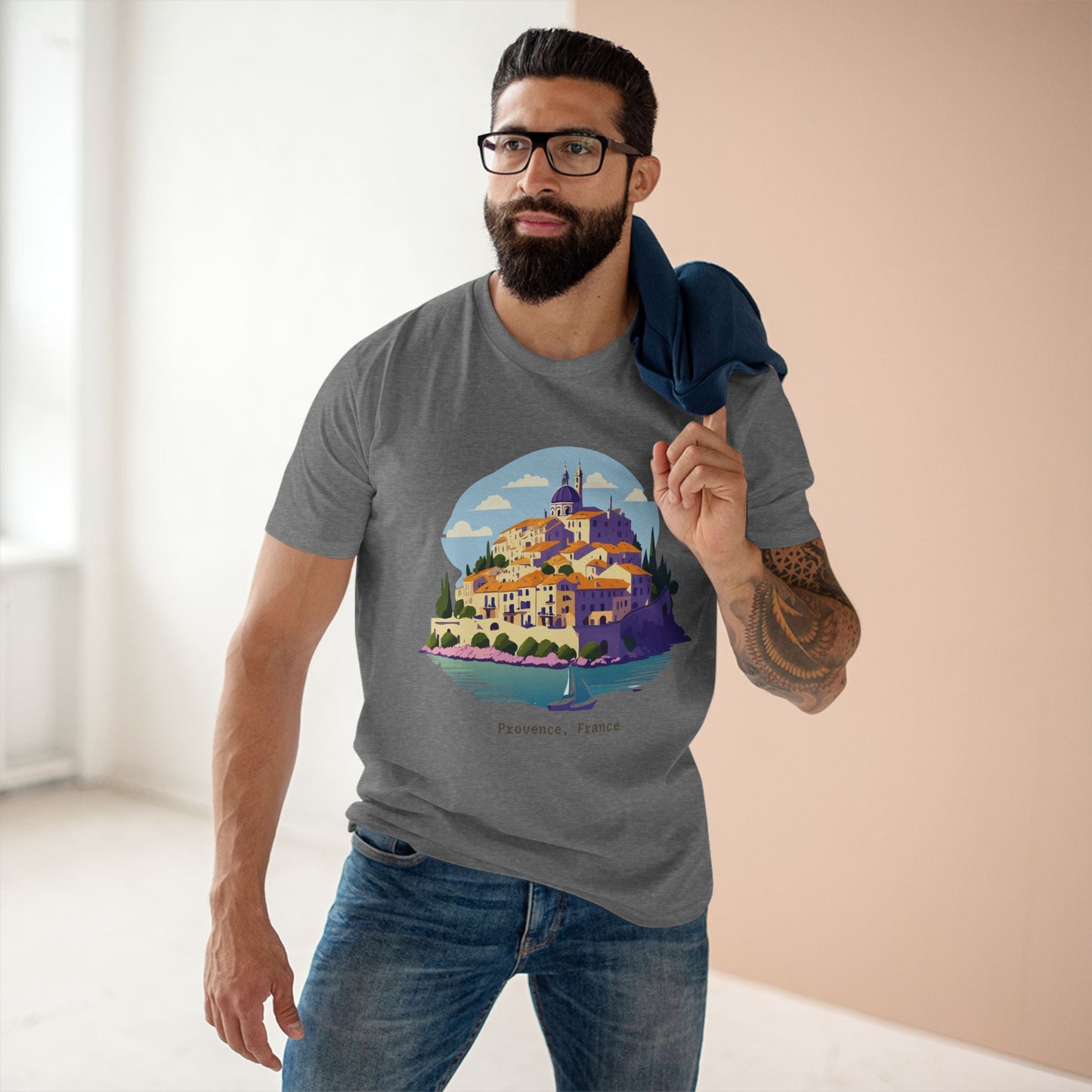 Travel Shirt Provence Tourist Unisex Premium Cotton Tee With Original Art Design Retro2Nova