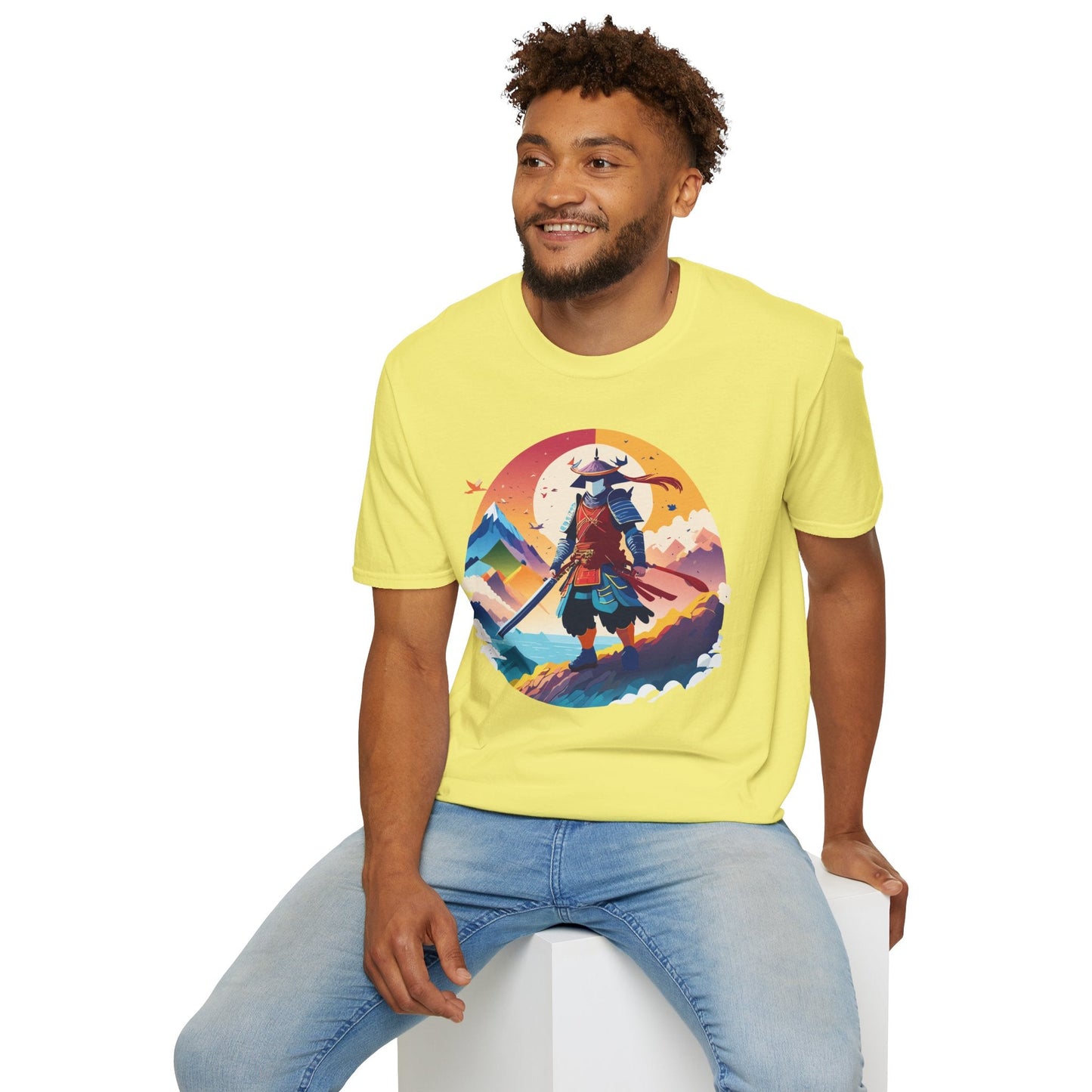 Samurai T Shirt Unisex Softstyle Gildan 64000 100 Percent Ring Spun Cotton Tee For Everyday Wear