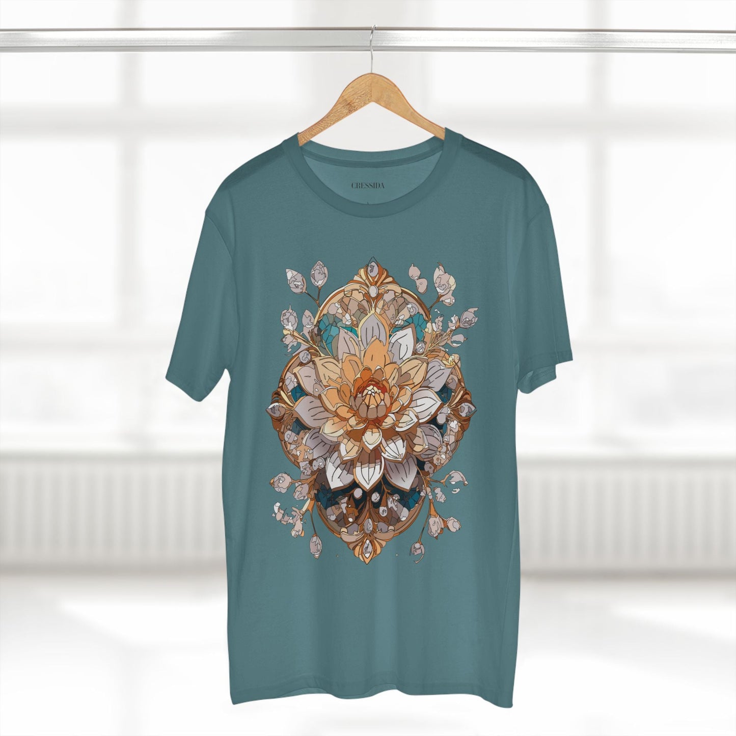Floral Graphic T-Shirt Unisex 100 Cotton Art Design with Antique Flowers Tee 14