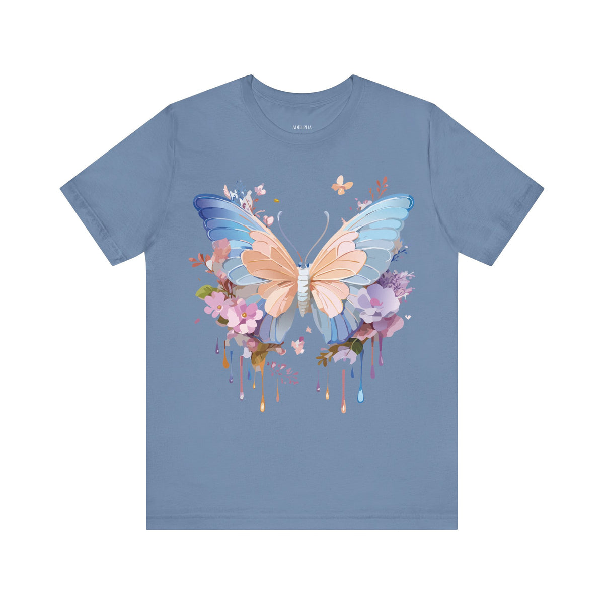 Butterfly Graphic Unisex Cotton Bella+Canvas Tee with Art Design n65