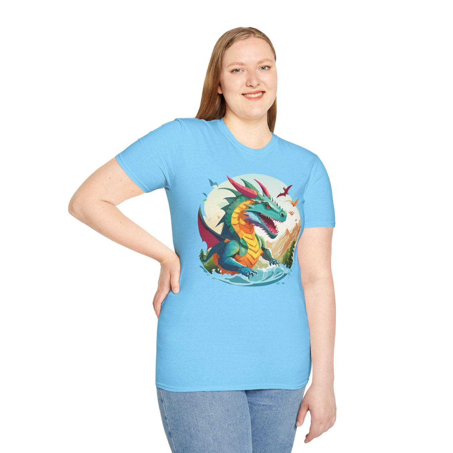Dragon T Shirt Unisex Animal Tee Softstyle 64000 Premium 100 Percent Ring Spun Cotton