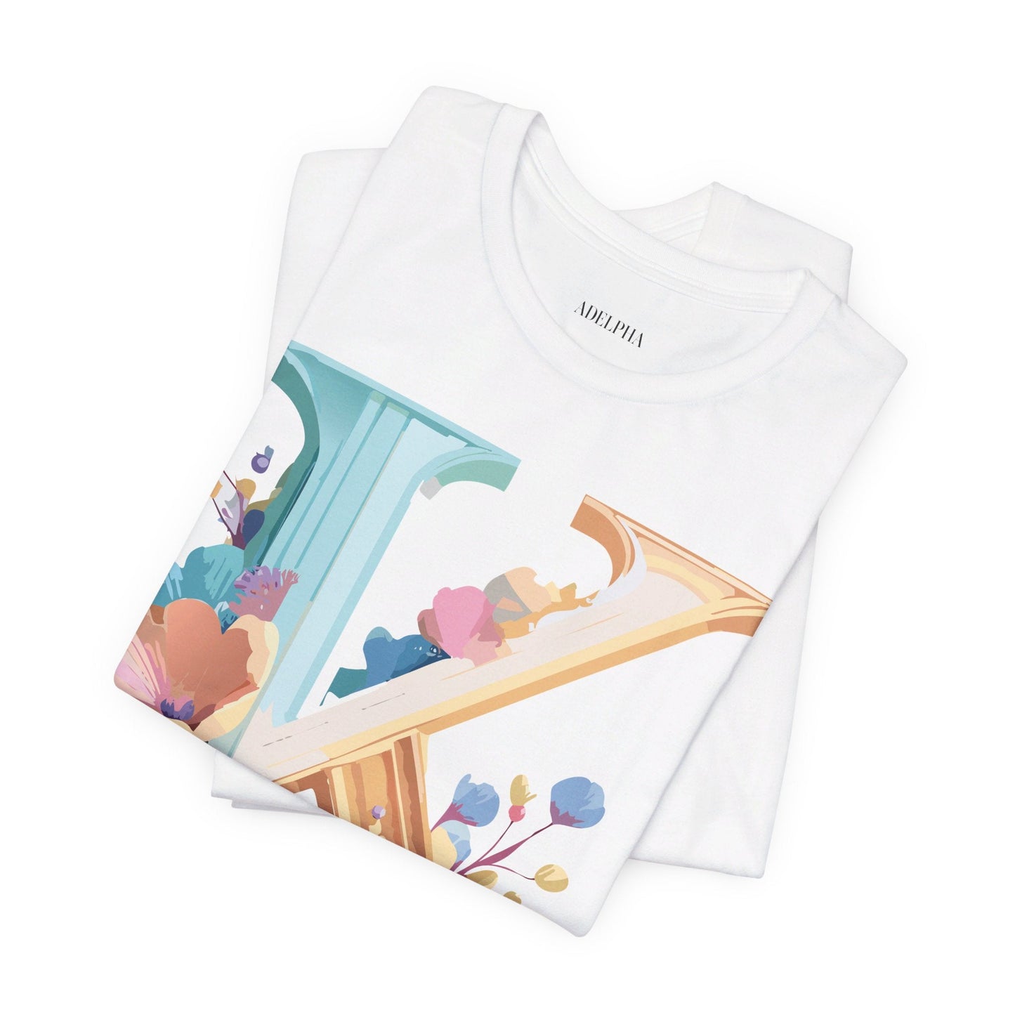 Letter K Graphic Tee Unisex Shirt By Adelpha Vintage Art Design Short Sleeve Collection