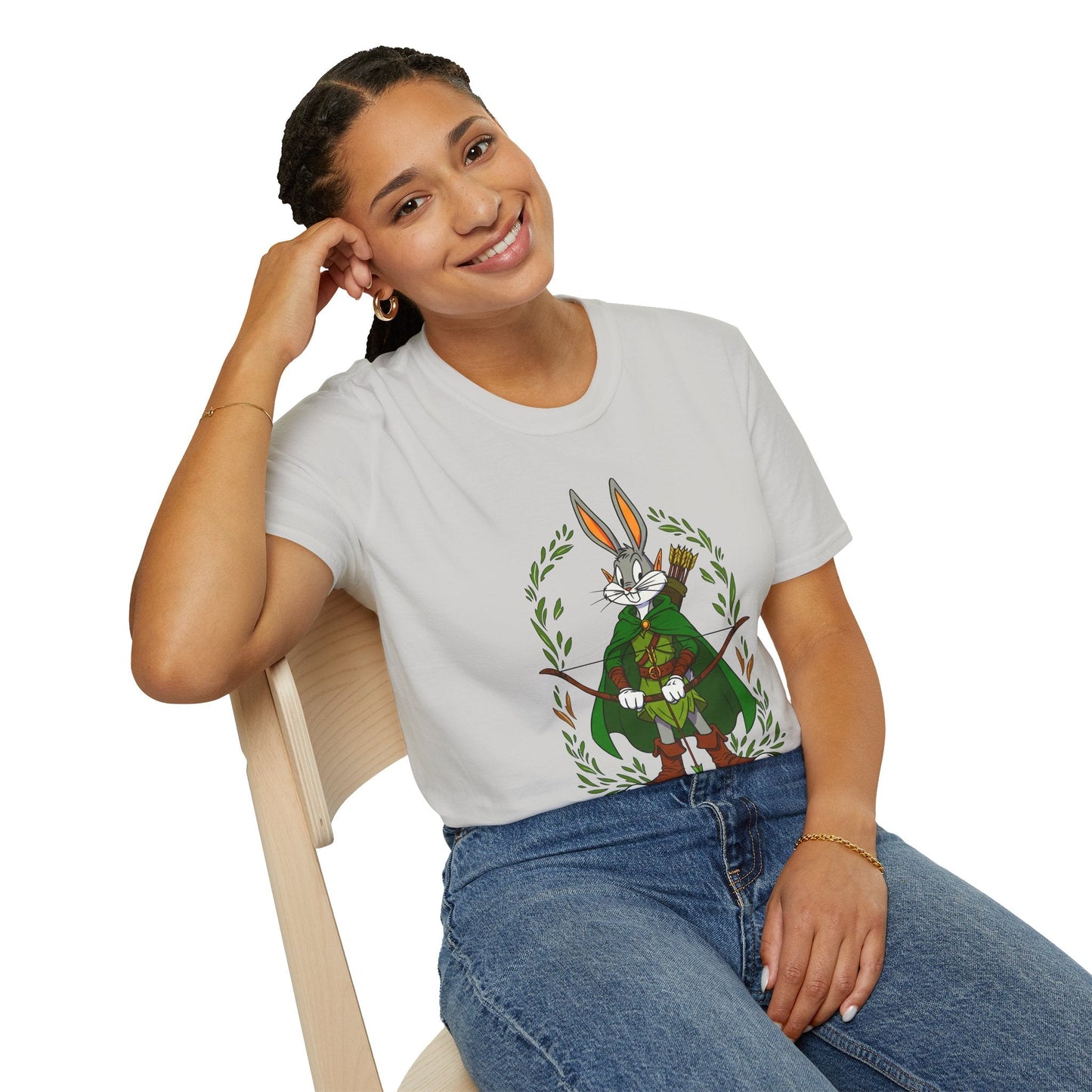 Bugs Bunny T Shirt Cartoon Art Tee Unisex Gildan Softstyle 64000 100 Percent Ring Spun Cotton