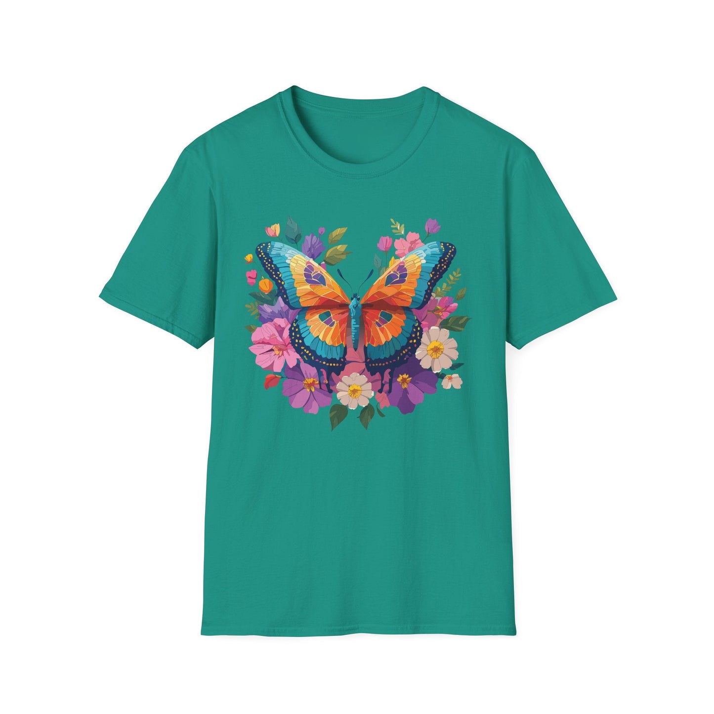 Butterfly Themed Unisex Softstyle T Shirt 100 Cotton Monarch Design Tee Gildan 64000