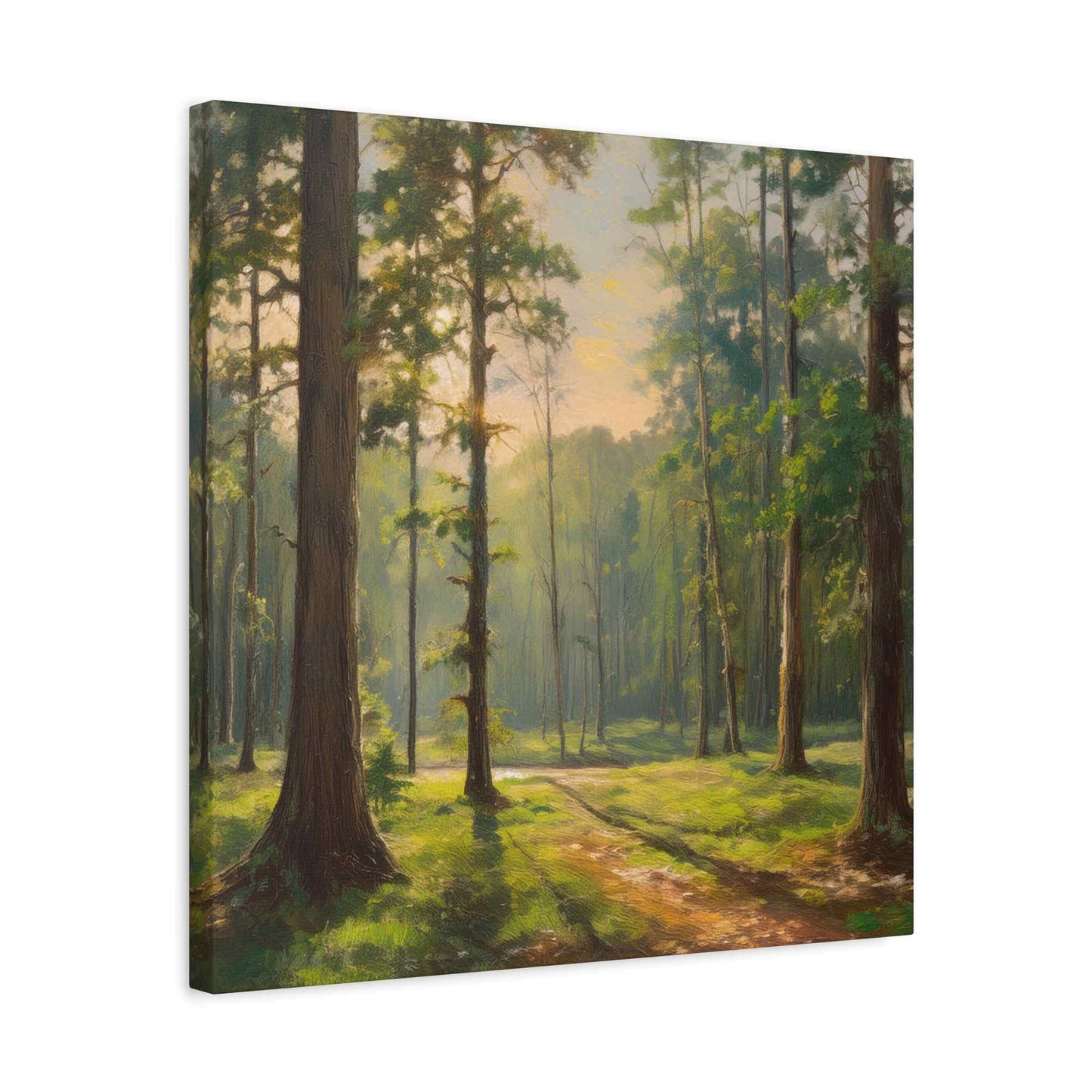 Forest Print Canvas, Trees Oil Paint Print 20x20, 24x24, 30x30, 32x32, 36x36 Art Design Print Pine-Wood Inner Frame MC-69