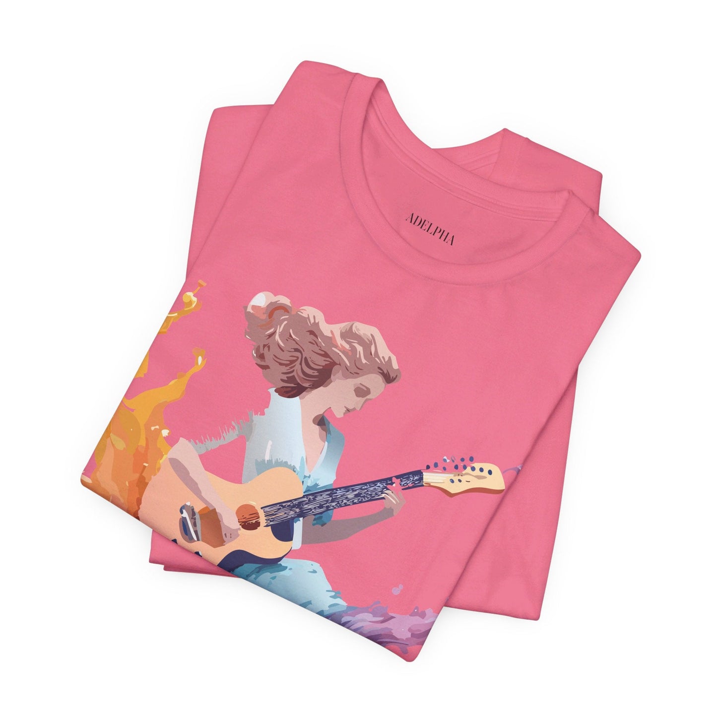 Music Graphic Unisex 100 Cotton Vintage Art with Musical Elements Tee 38