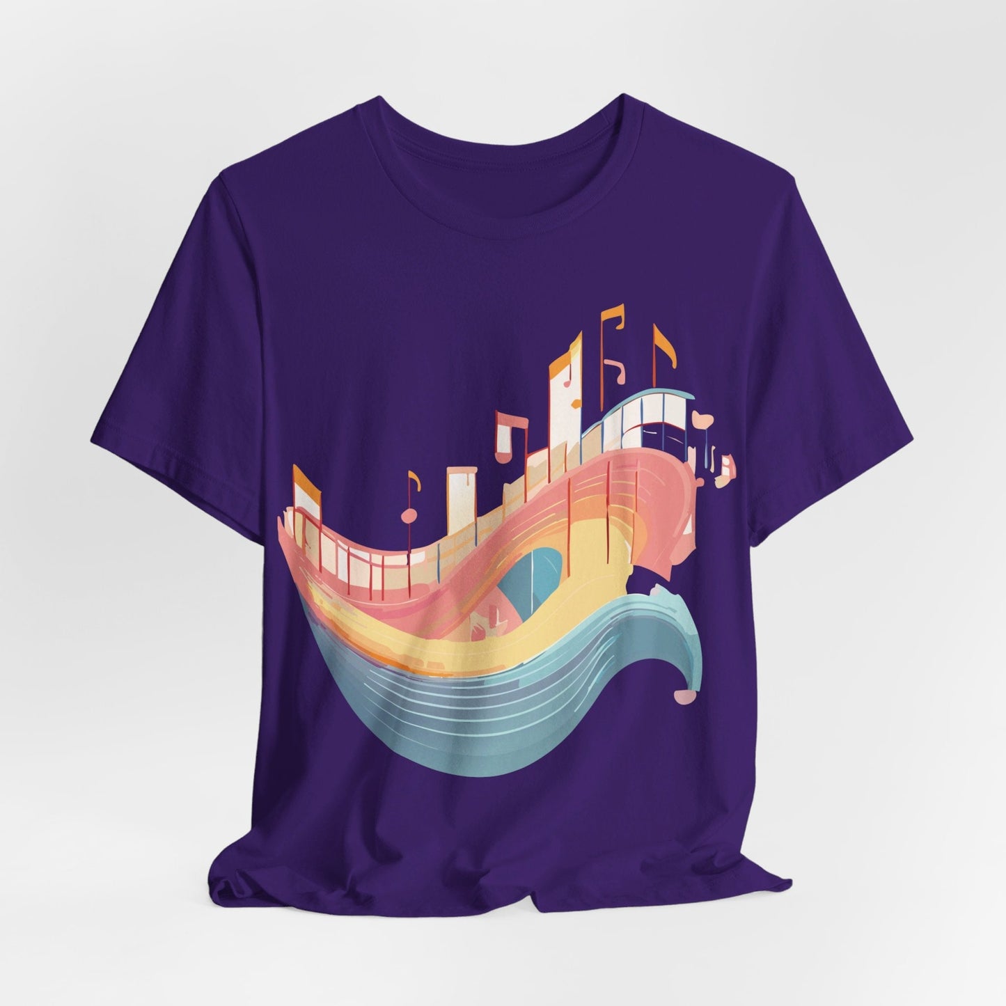 Music Graphic Unisex 100 Cotton Vintage Art with Musical Elements Tee 22