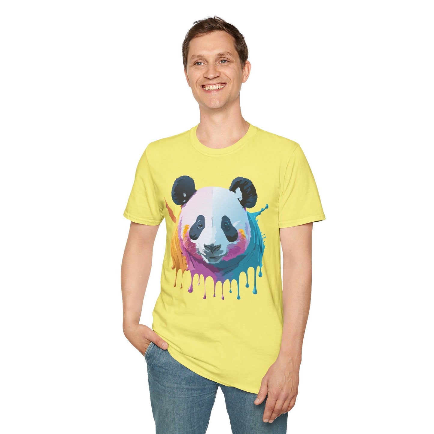 Panda Shirt Unisex T Shirt Softstyle Gildan 64000 100 Percent Ring Spun Cotton Animal Tee