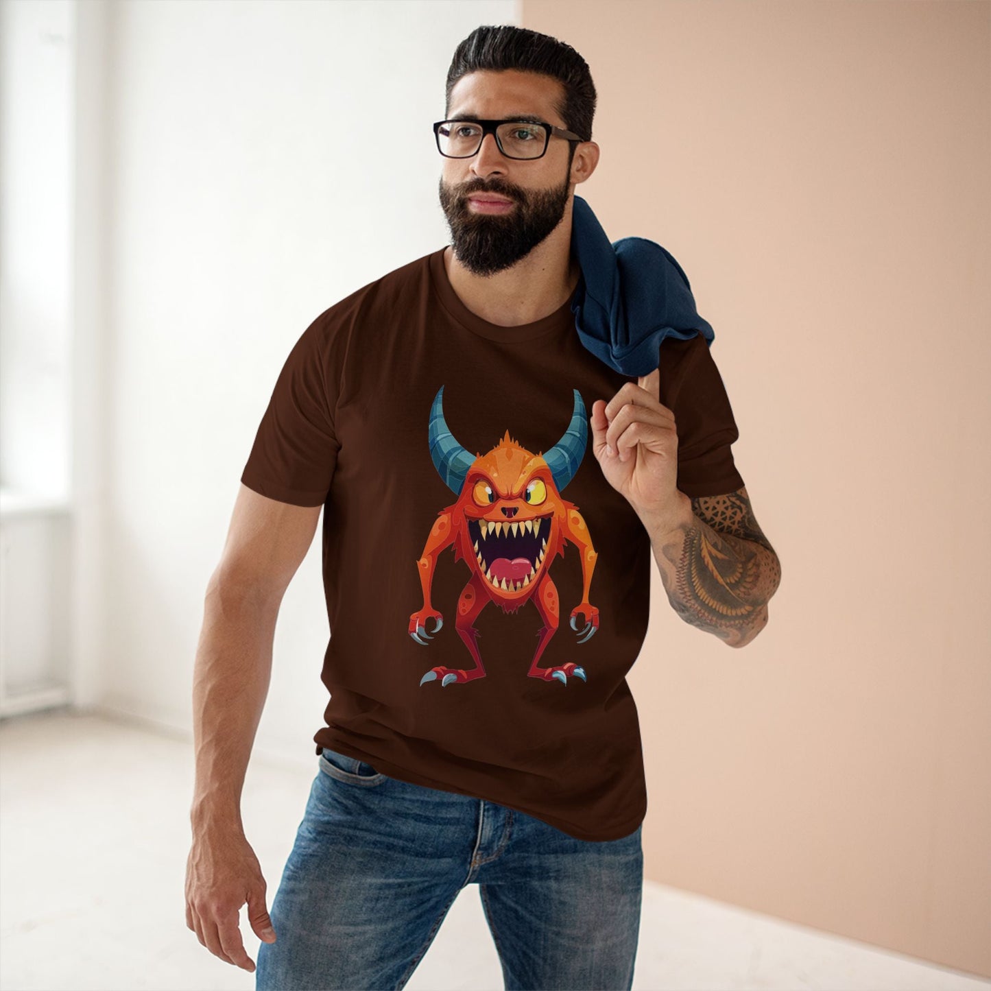 Cartoon Monsters Graphic Unisex 100 Cotton Staple Tee 12