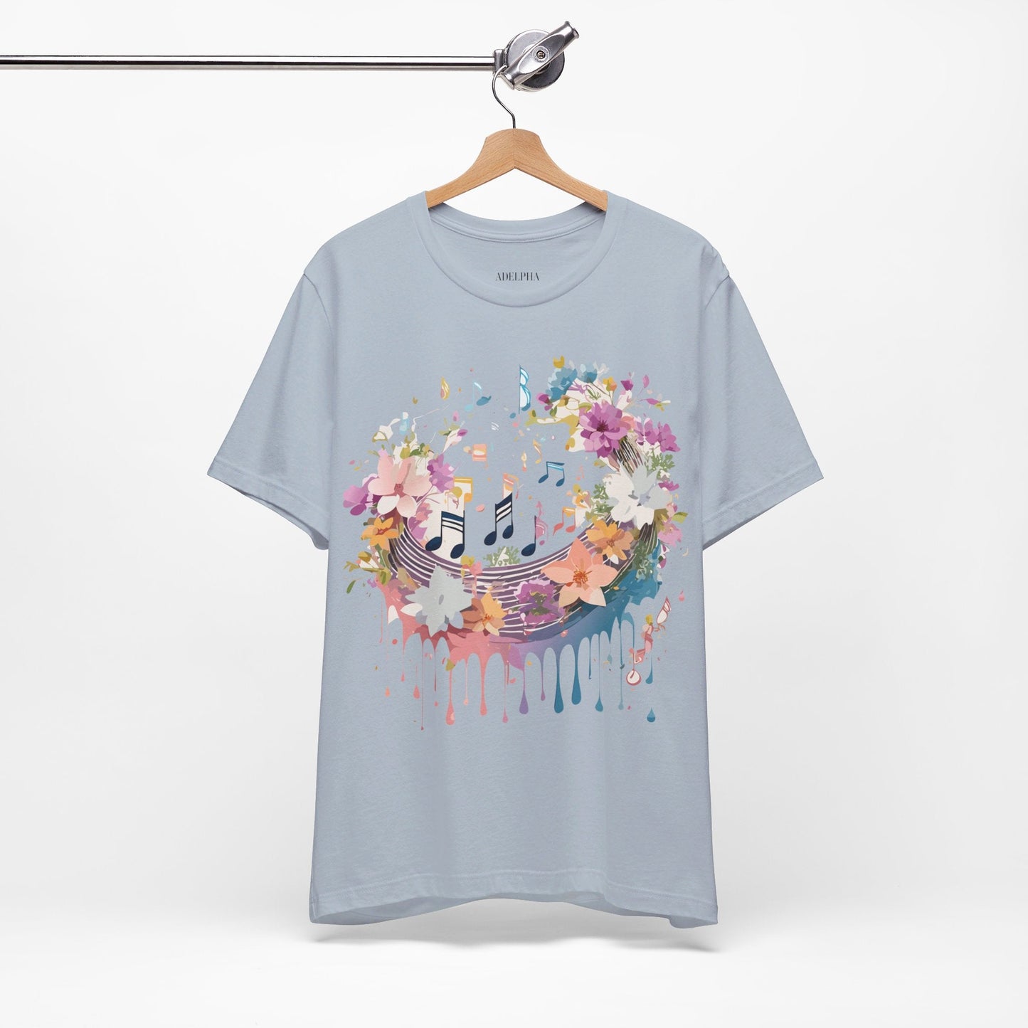 Music Graphic Unisex 100 Cotton Vintage Art with Musical Elements Tee 114