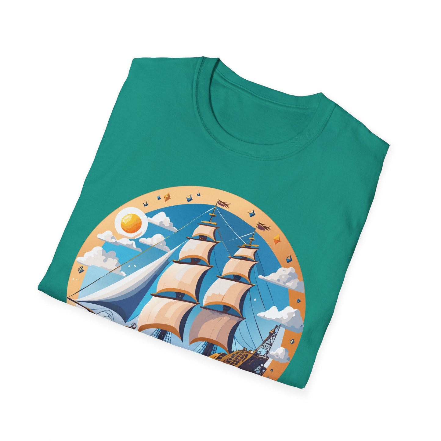 Unisex Nautical Frigate Ship T Shirt Vessel Tee Gildan Softstyle 64000 100 Percent Ring Spun Cotton