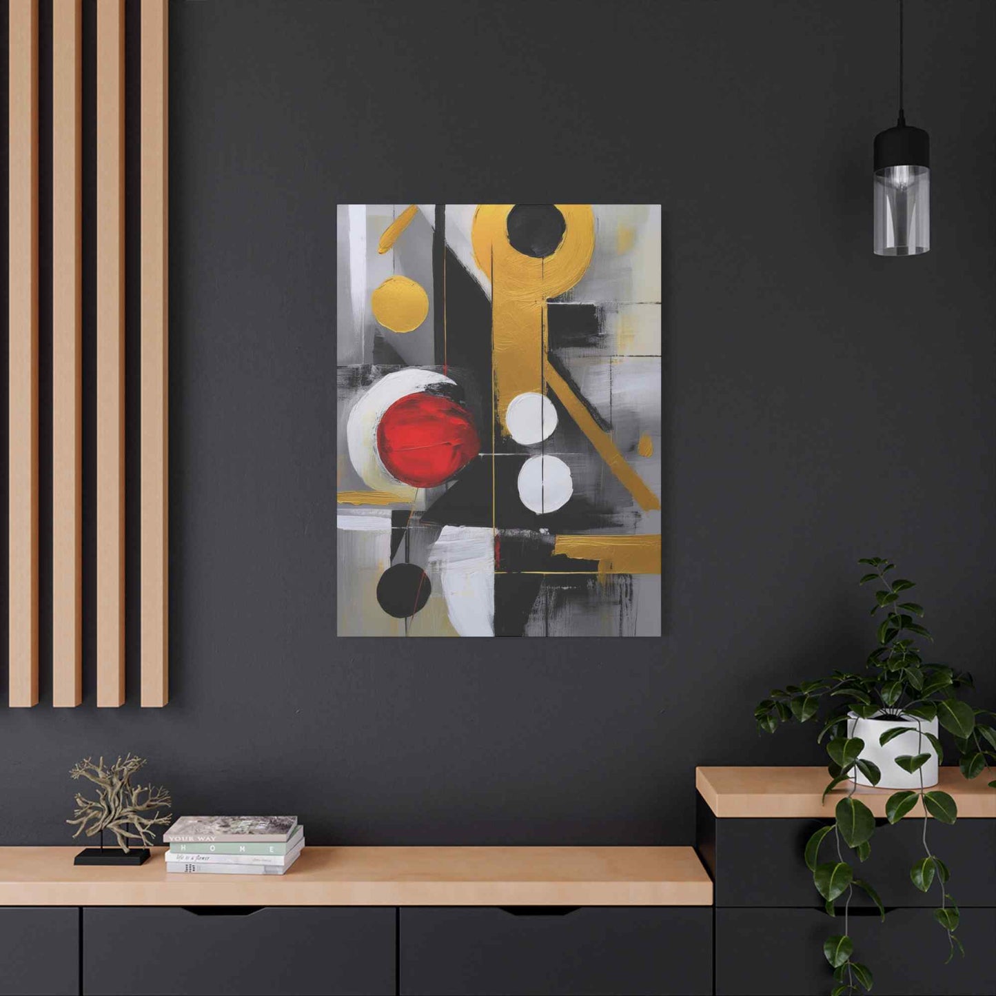 Red Abstract Painting Print Canvas 20x24,20x30,24x30, 24x32,24x36,30x40, 32x48,36x48,40x60 Pine-Wood Inner Frame ABS-24