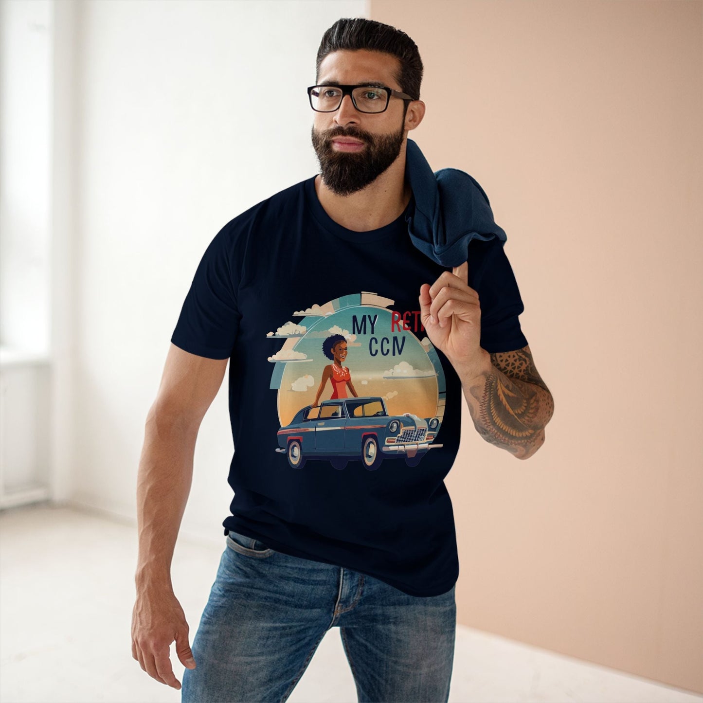 Retro Car Shirts Vintage Car Shirts RC 14 Unisex Premium Cotton Tee With Original Art Design