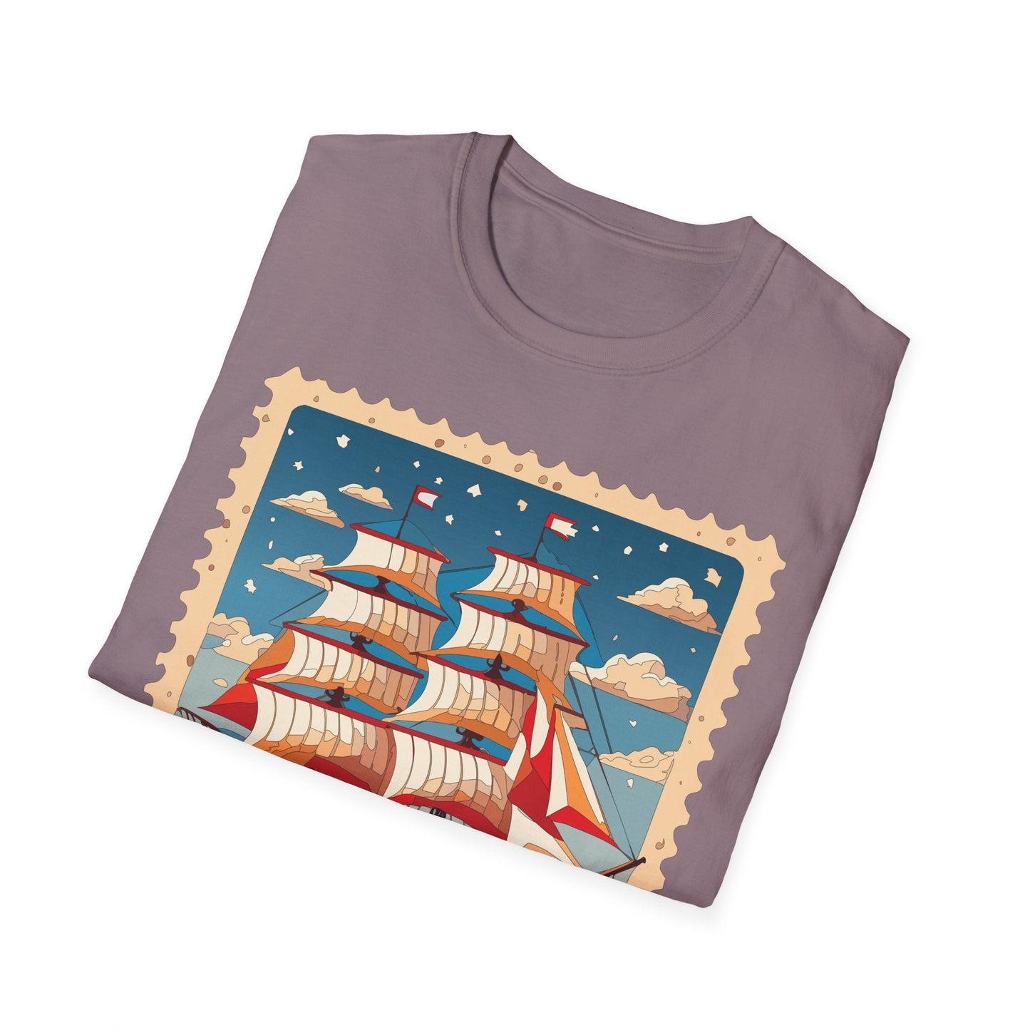 Ship T Shirt Unisex Frigate Vessel Tee Gildan Softstyle 64000 100 Percent Ring Spun Cotton