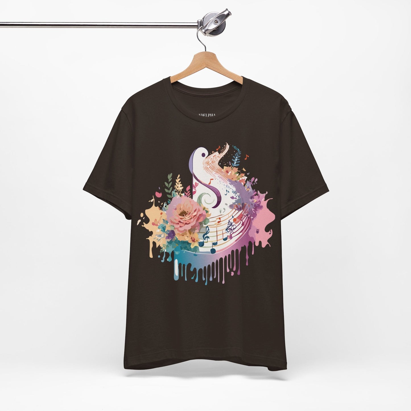 Adelpha Graphic Tee Unisex Short Sleeve Vintage Inspired Artwork Music Theme T Shirt