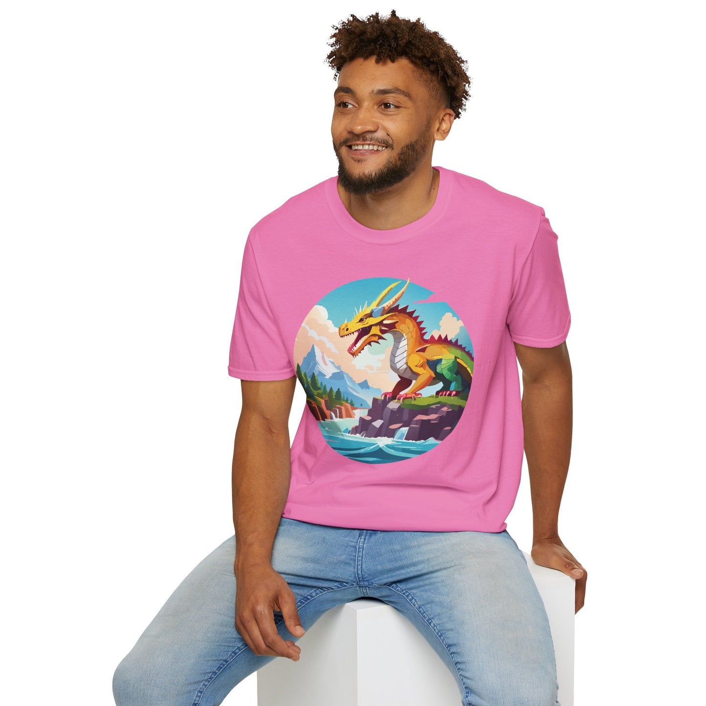 Dragon Graphic Unisex Cotton Softstyle Art Design Tee With Animals 25