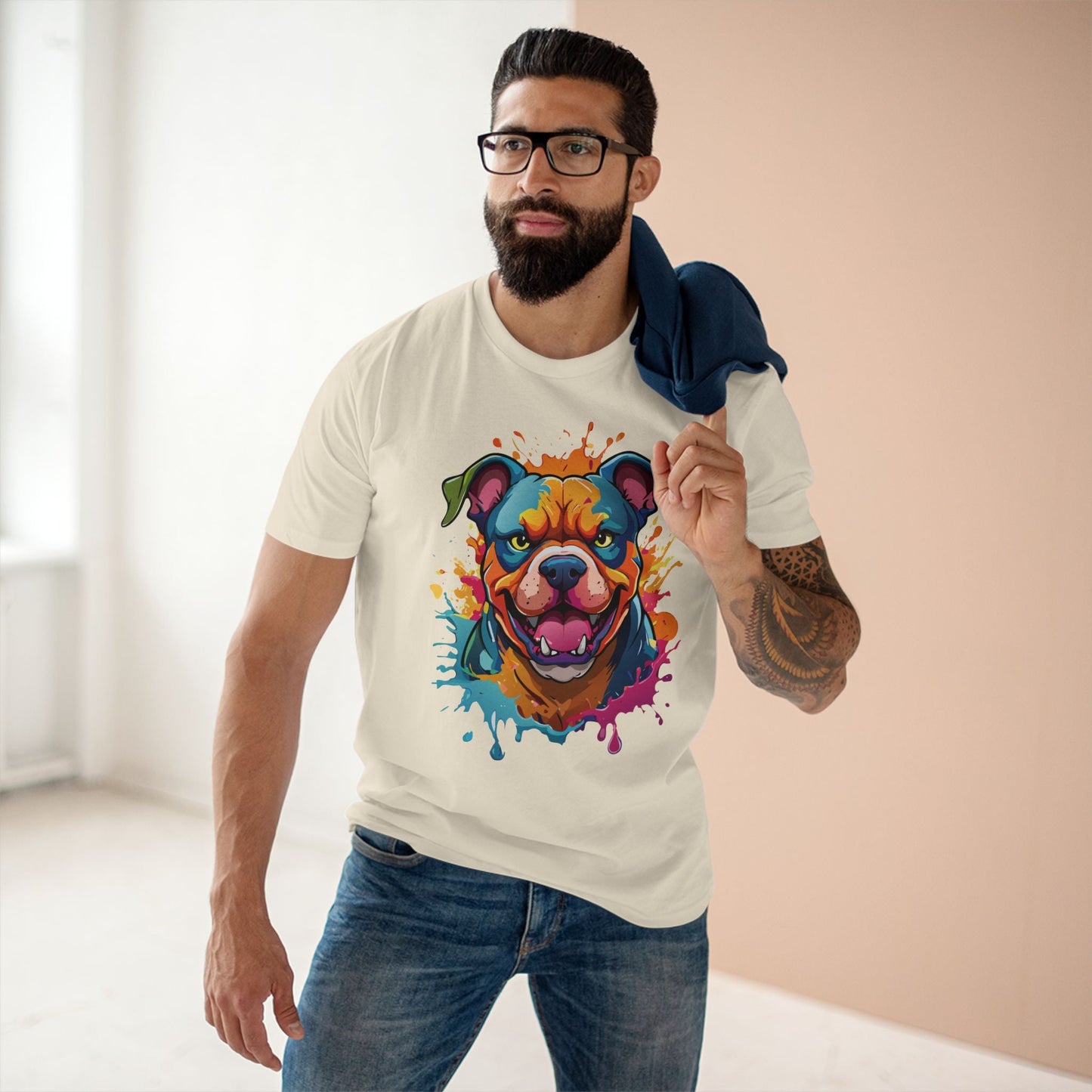 Dog Graphic Unisex 100 Cotton Staple Tee with Animal Design Artwork 35