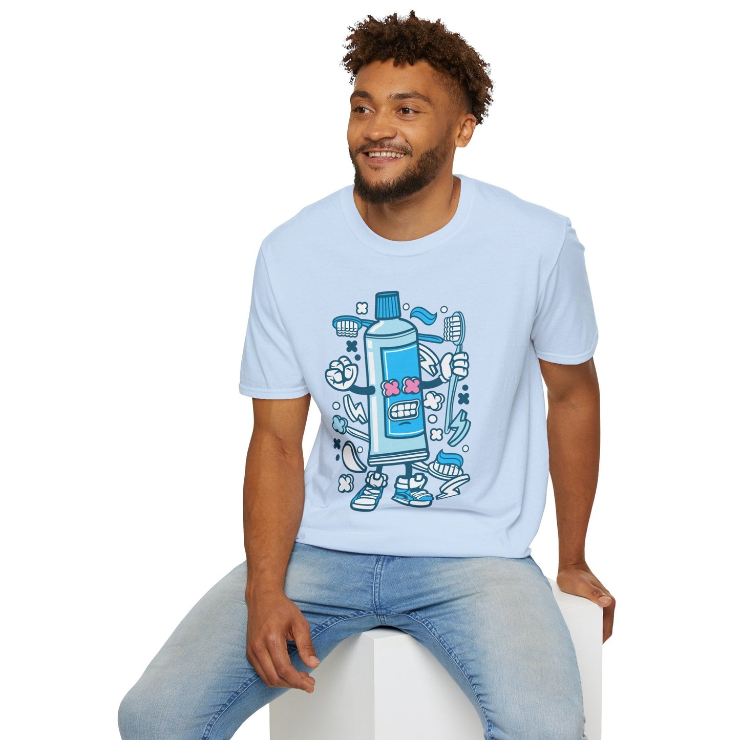Cartoon Animation T Shirt Unisex Gildan Softstyle 64000 Tee With Fun Art Design Artwork