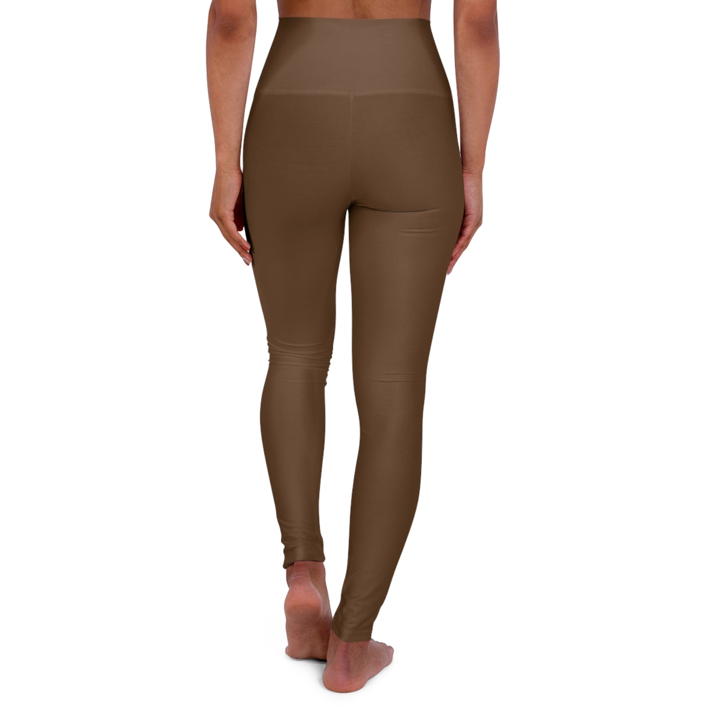 High-Waist Chocolate Yoga Leggings Stretchy Fitness Brown Leggings Women Seamless Poly-Span Activewear