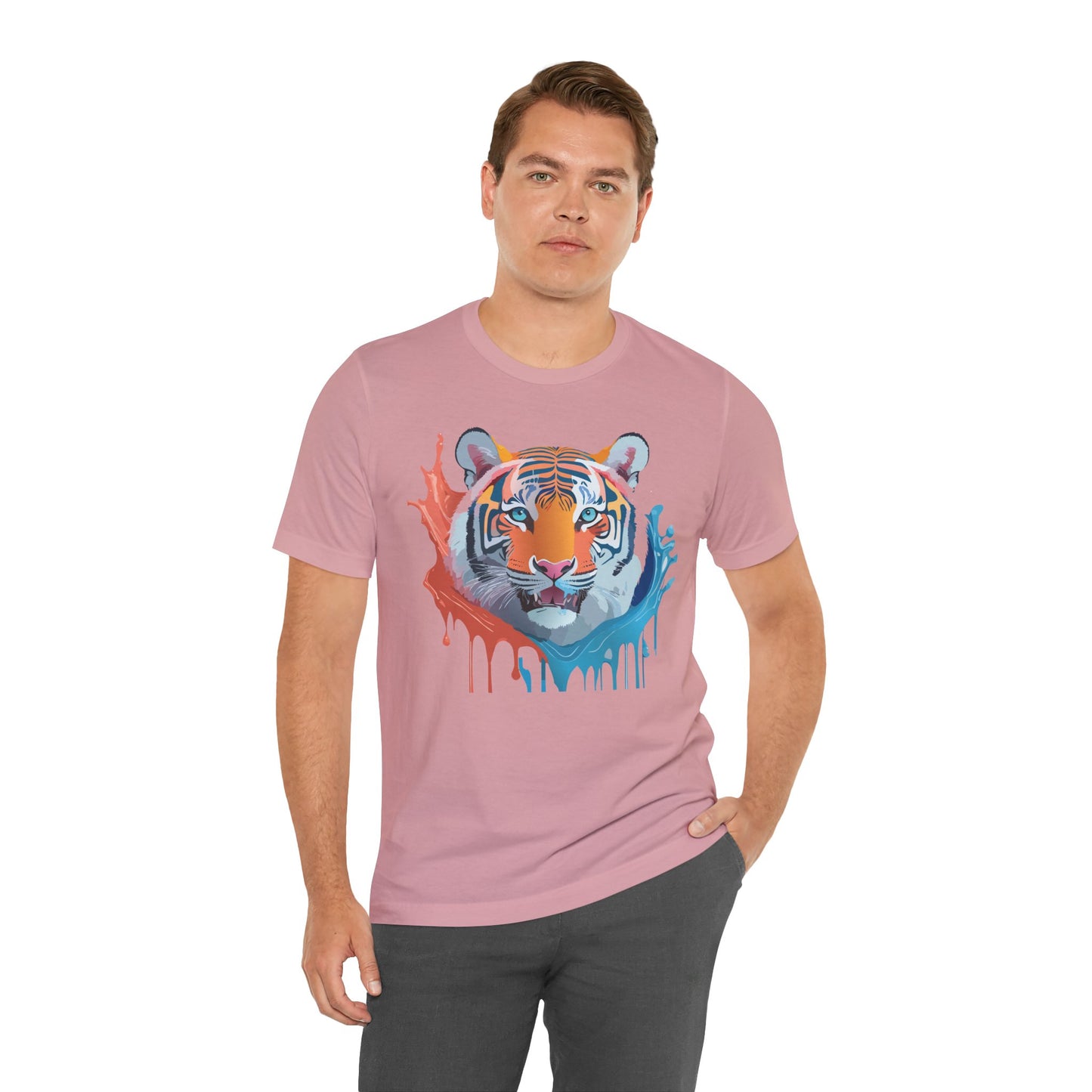 Unisex Tiger Tee, Animal Shirt, Tee Shirt with Tiger, Art T-Shirt, Animal Tees, Big Cat Shirt, Art Design T-Shirt 5