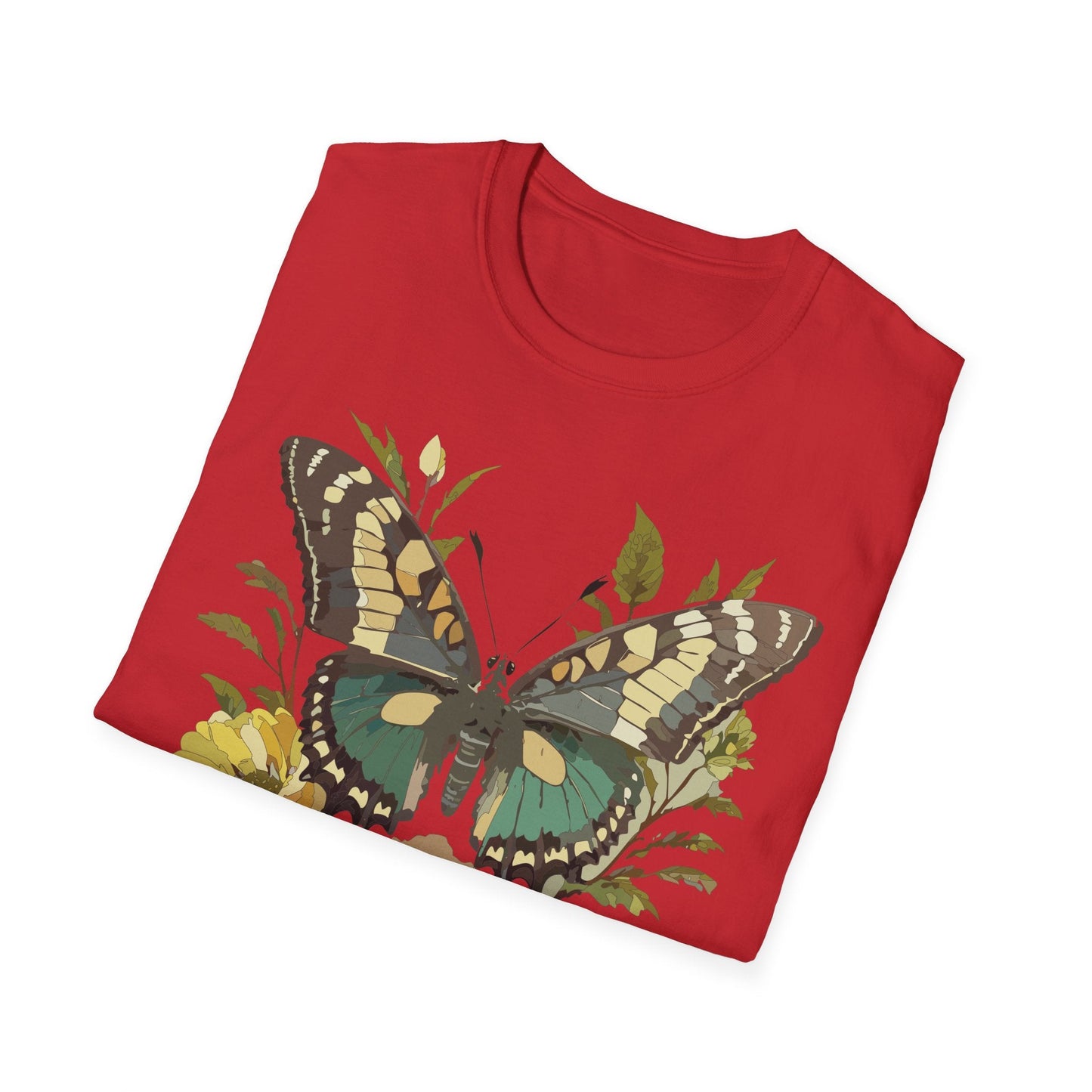 Butterfly Shirt Unisex Monarch Butterfly Tee Gildan Softstyle 64000 100 Percent Ring Spun Cotton