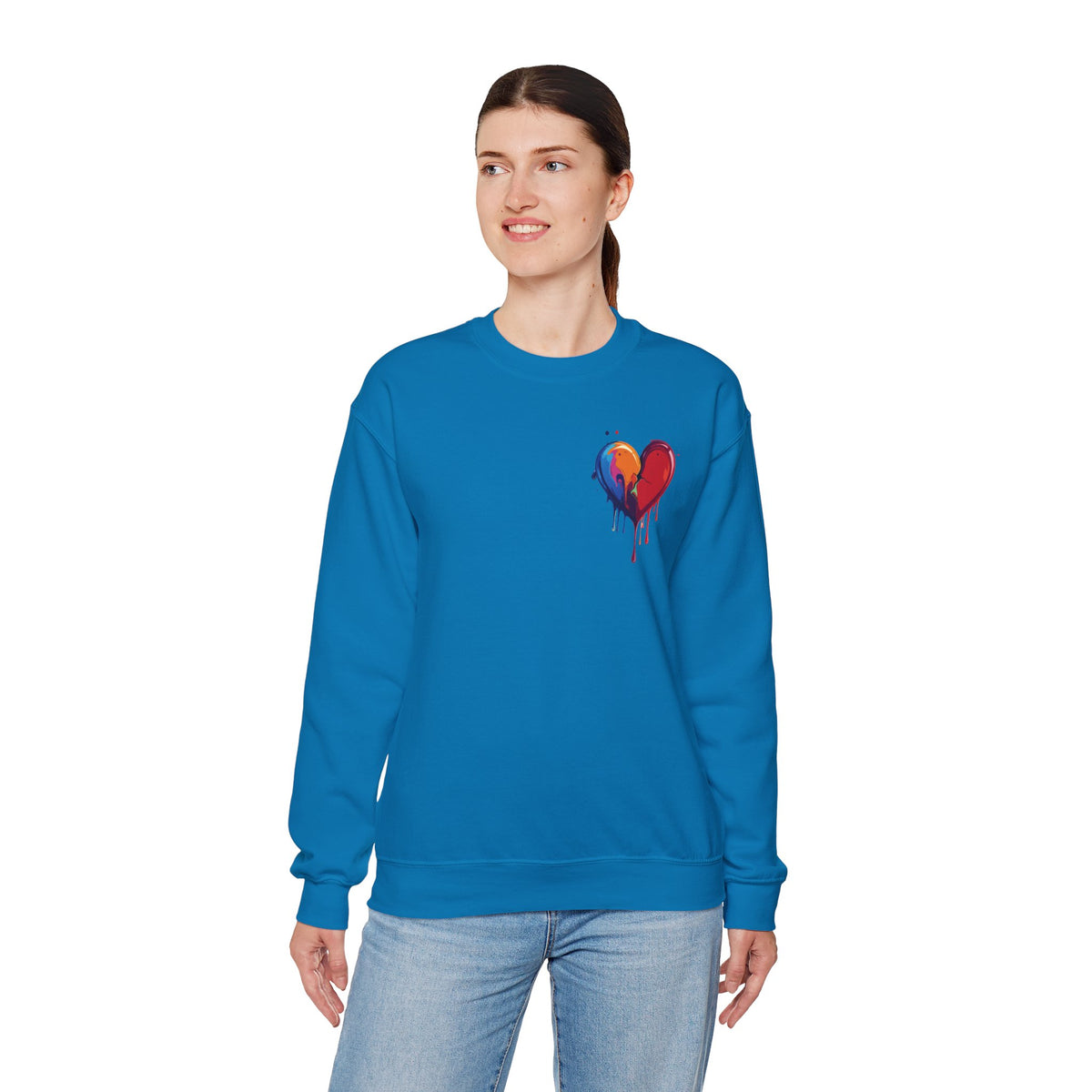 Small Bleeding Heart Sweatshirt, Small Heart Sweatshirt, Valentine's Day Sweatshirt, Heart Sweatshirt 117