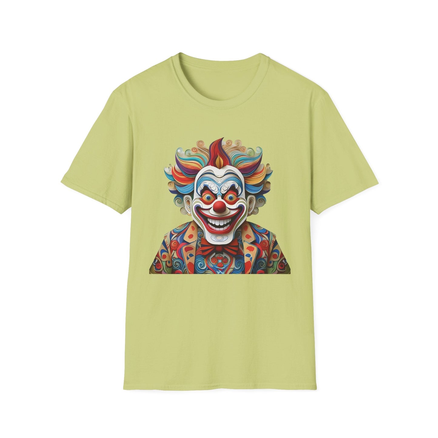 Graphic Clown Themed Unisex Softstyle Tee Funny Man Circus Scary Man Gildan 64000