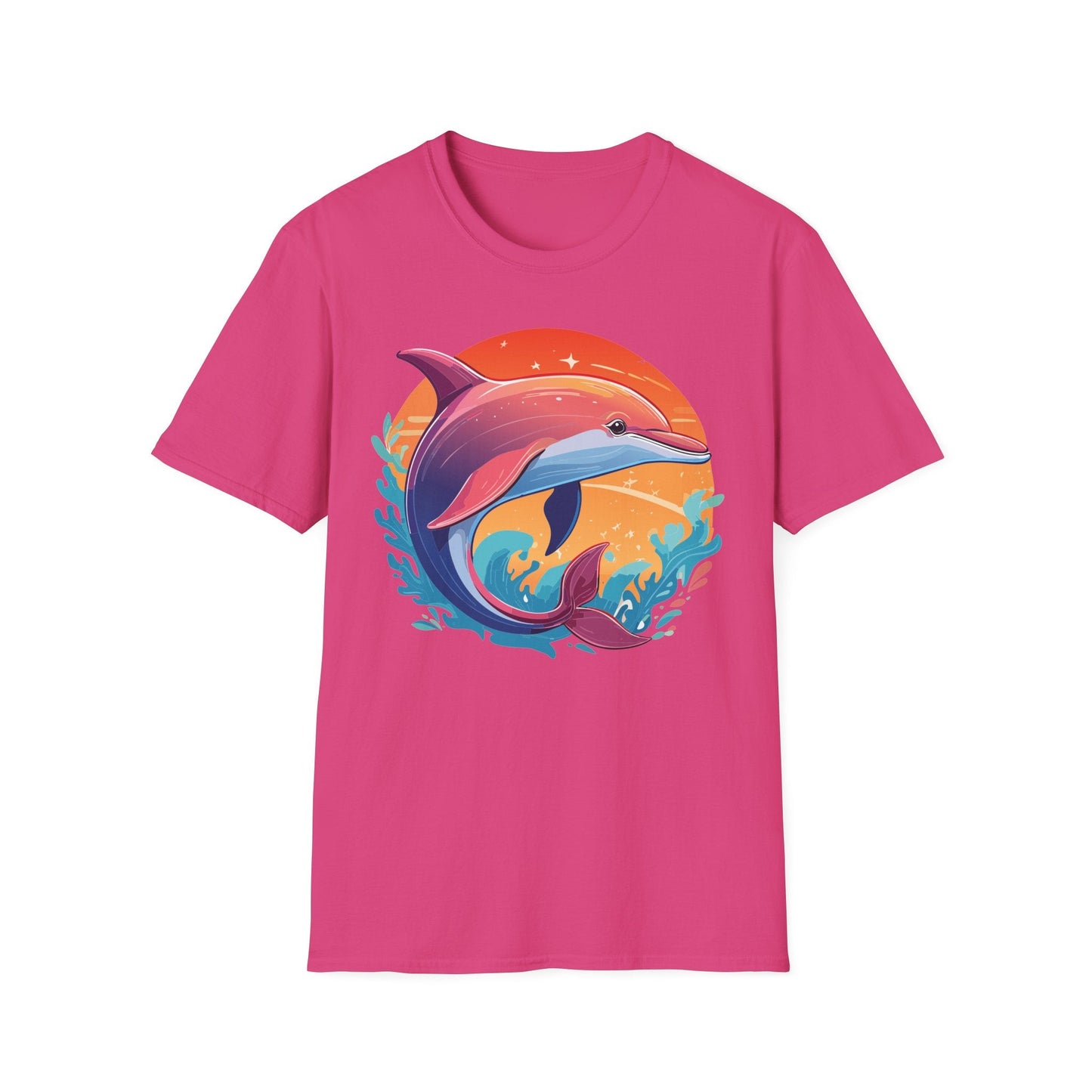 Dolphin Shirt Unisex Tee 100 Percent Ring Spun Cotton Softstyle Gildan 64000 Comfort Fit