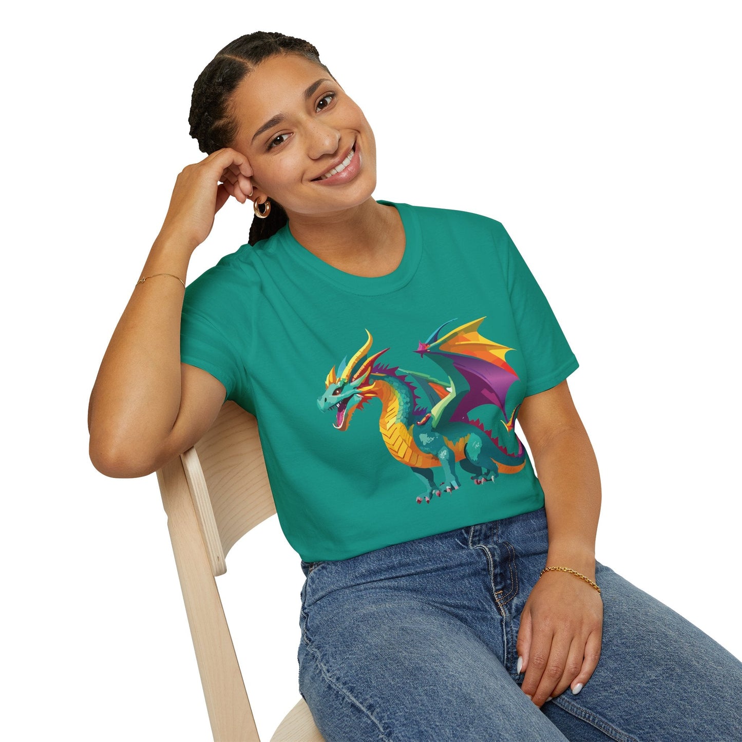 Dragon T Shirt Unisex Short Sleeve Art Design Gildan Softstyle Cotton Tee For Animal Lovers