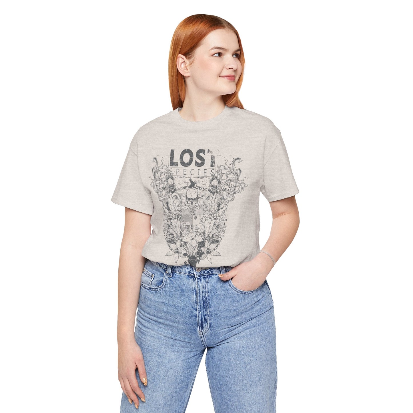 Lost Species Tee Floral Wildlife Illustration Rock Band T-Shirt A-7