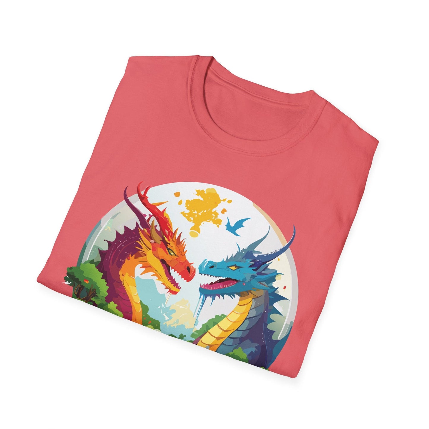 Dragon T Shirt Unisex Gildan Softstyle 64000 100 Percent Cotton Animal Print Tee Artwork