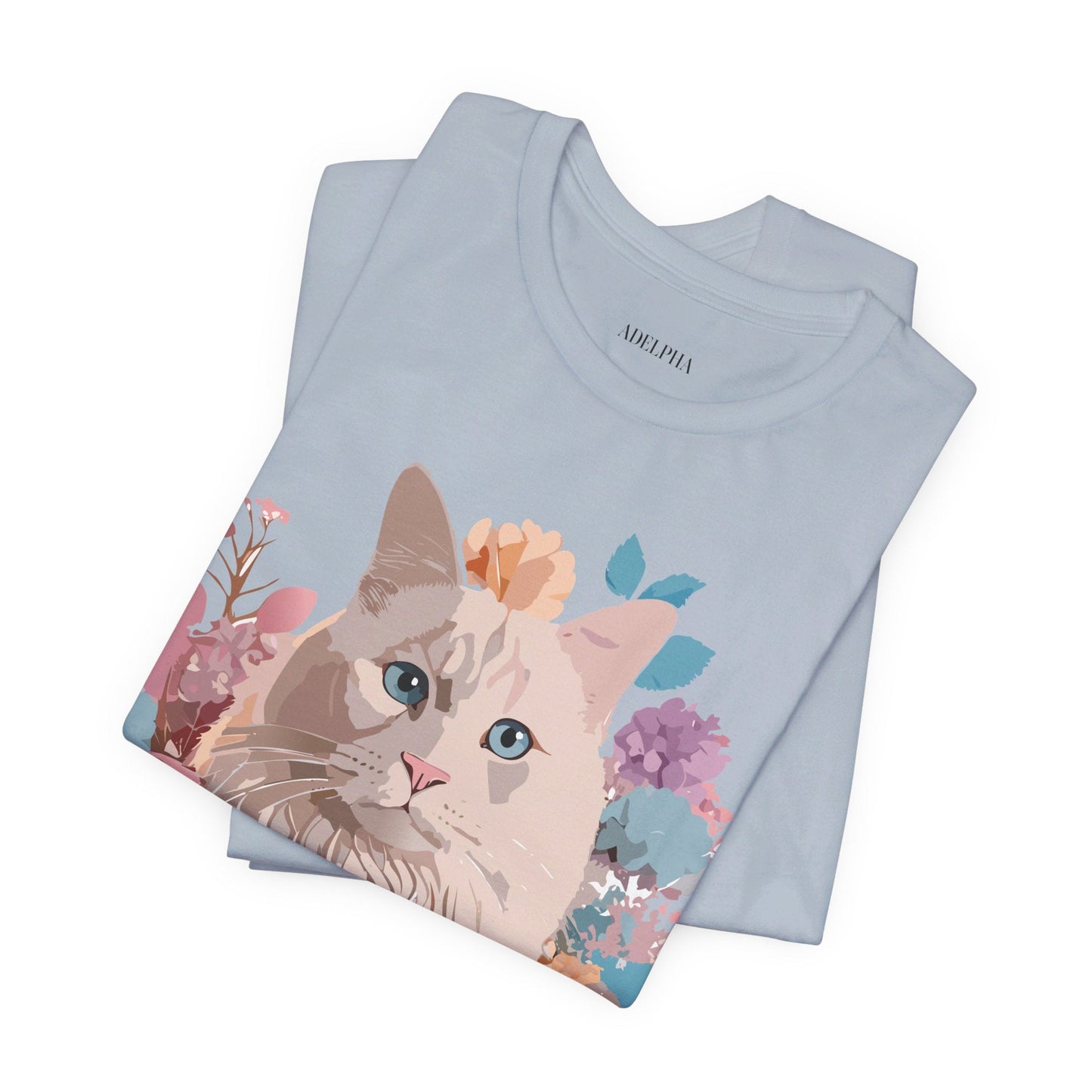 Cat Graphic Tee Unisex Short Sleeve Shirt With Vintage Art Adelpha