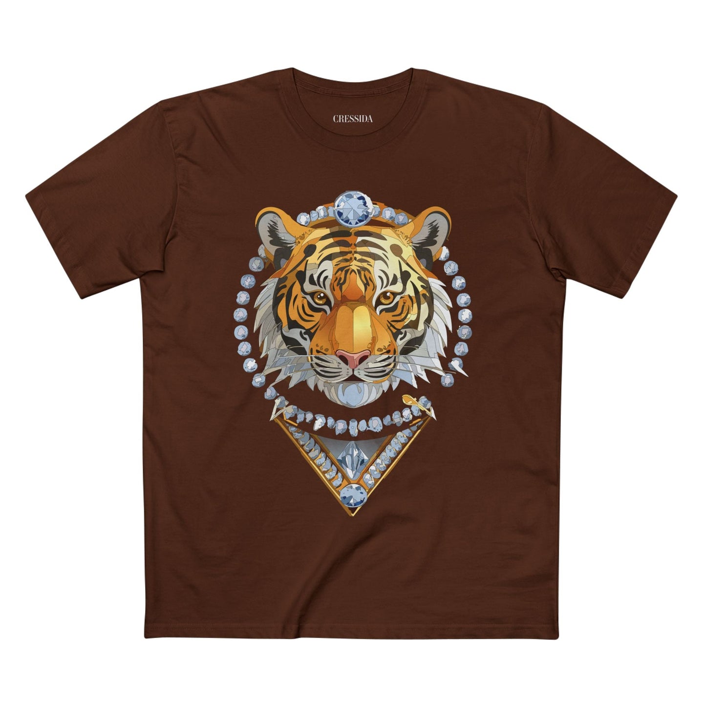 Tiger Graphic Unisex 100 Cotton Tee With Unique Animal Golden Medallion Art Design 5