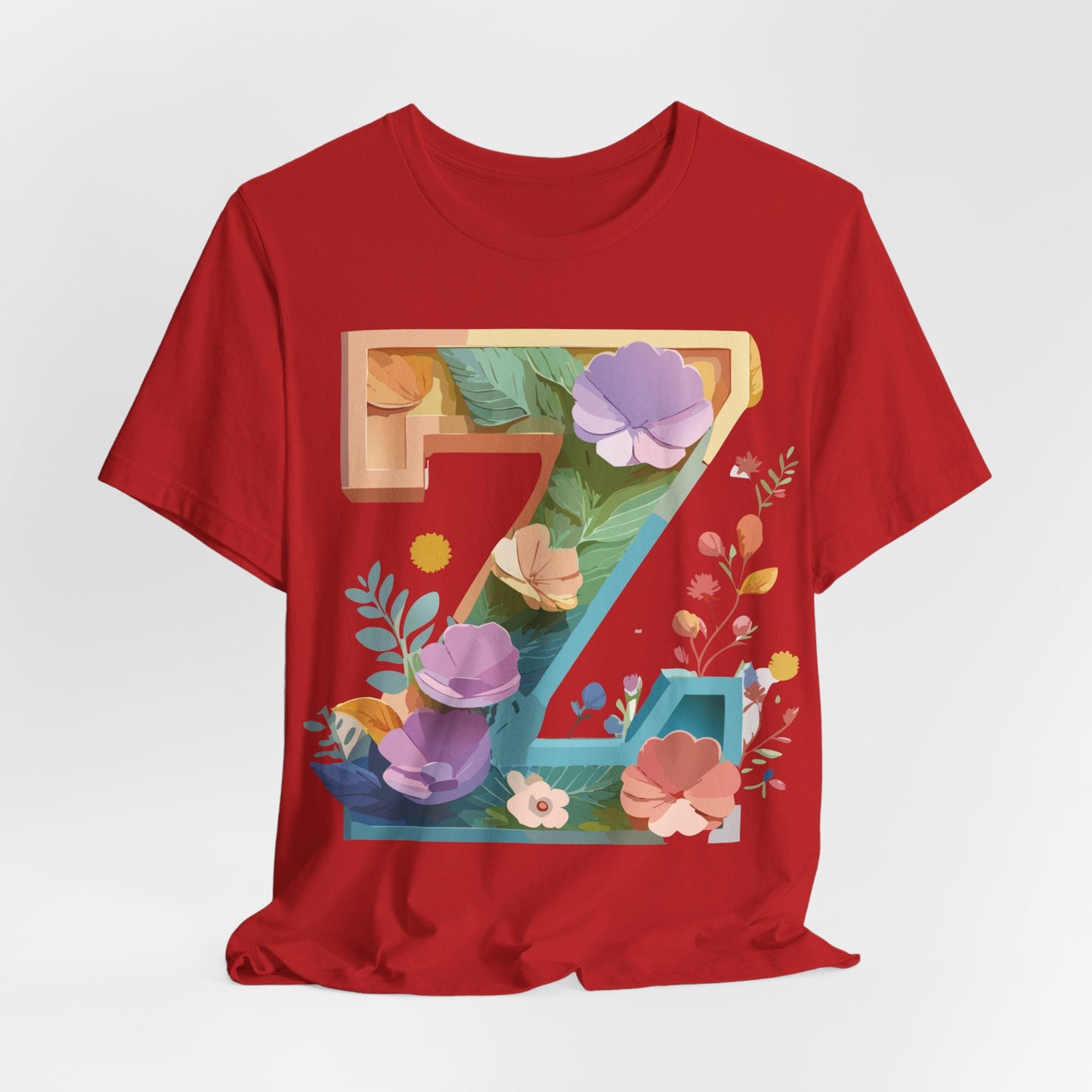 Letter Z Unisex Graphic Tee Vintage Inspired Artwork Jersey Short Sleeve