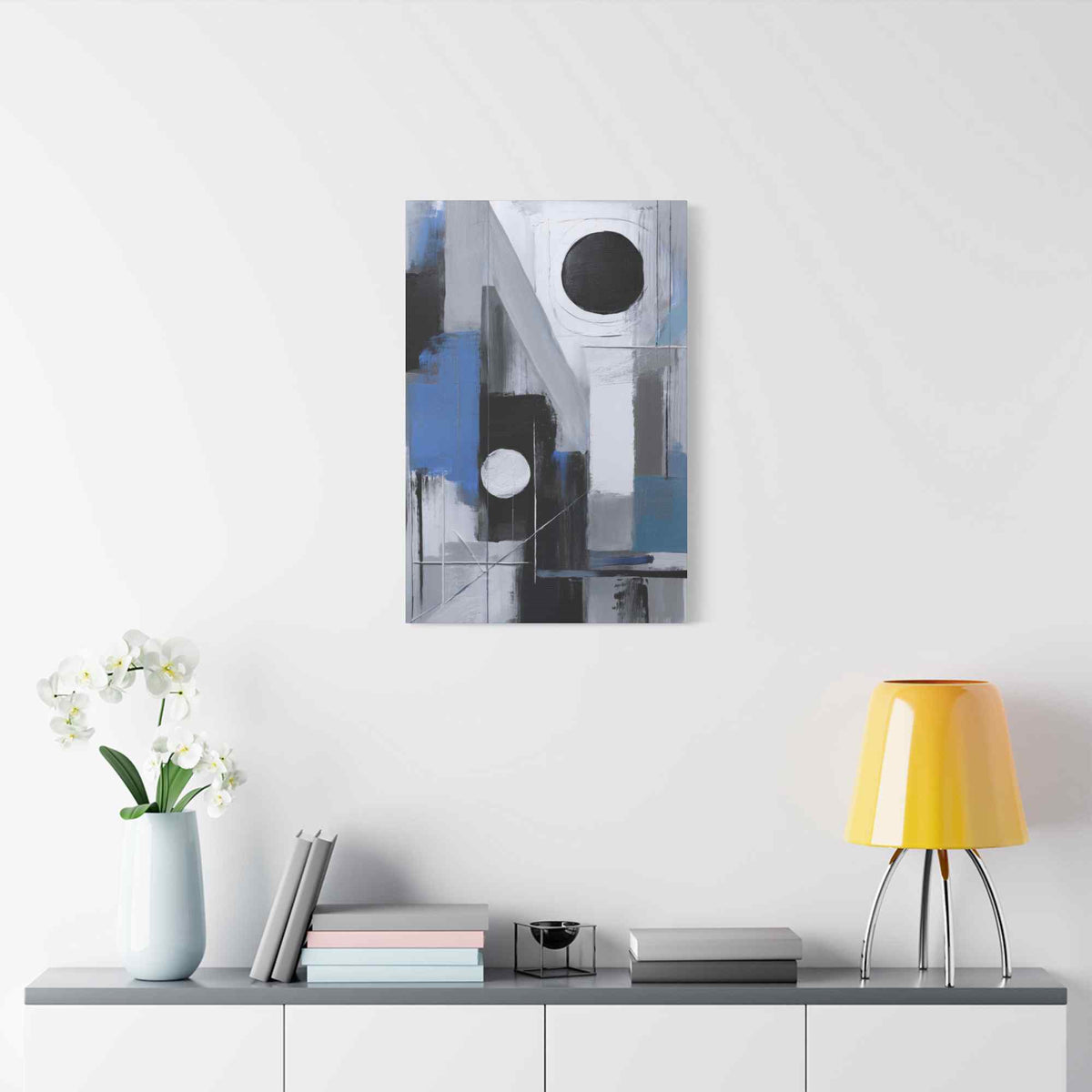 Blue Abstract Painting Print Canvas 20x24,20x30,24x30, 24x32,24x36,30x40, 32x48,36x48,40x60 Pine-Wood Inner Frame ABS-27