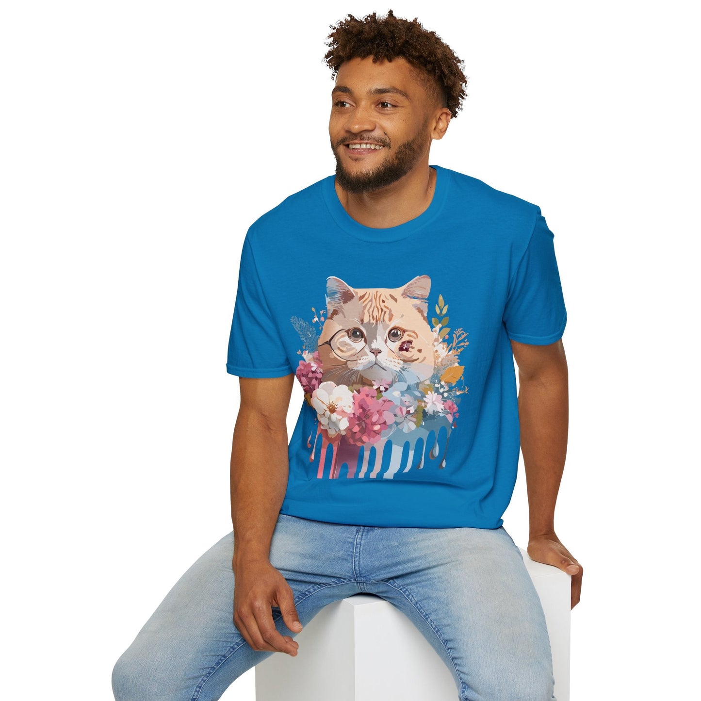 Cat Shirt Unisex Cat Tee Kitten Print Softstyle Gildan 64000