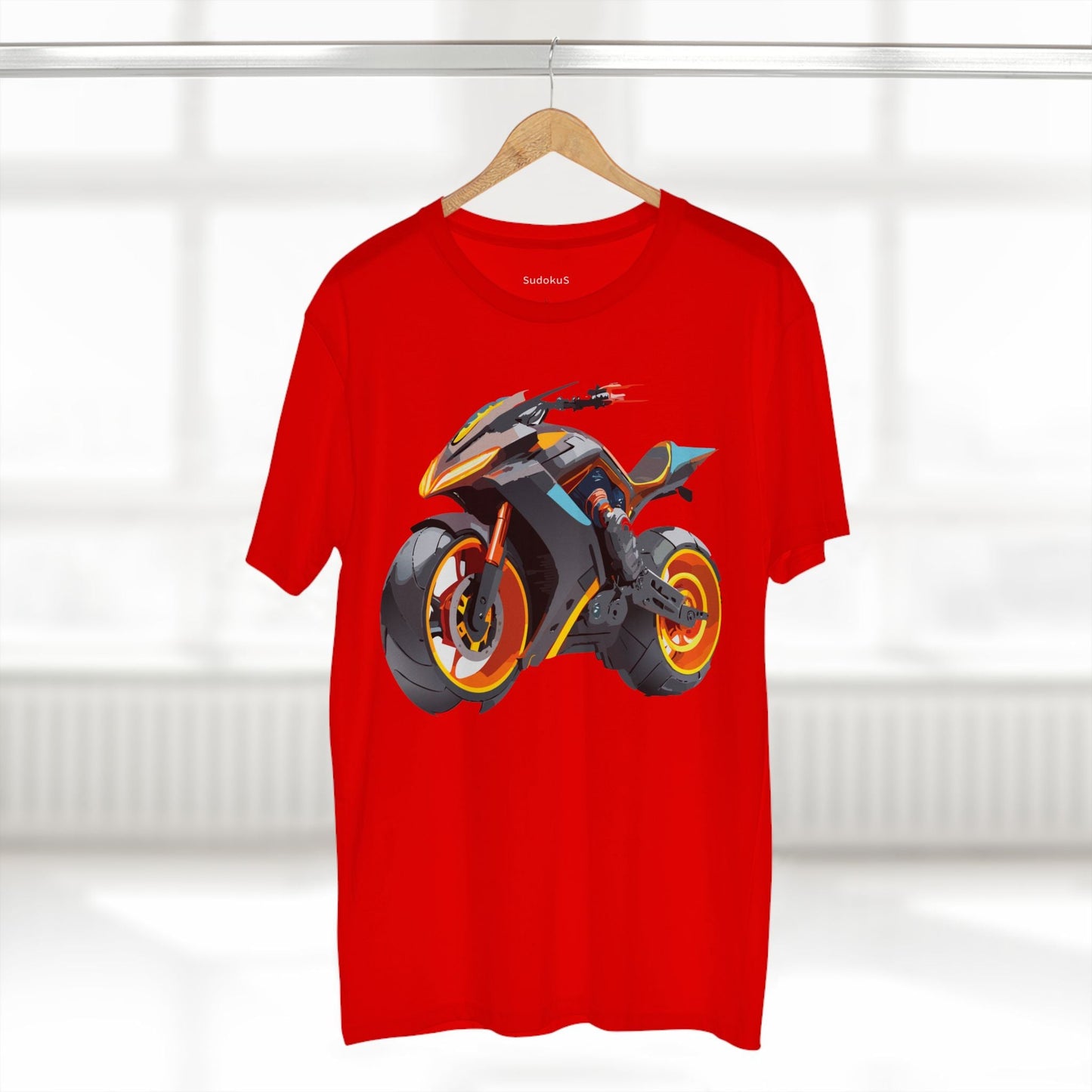 Moto Bike Graphic Unisex 100 Cotton Staple Tee 11