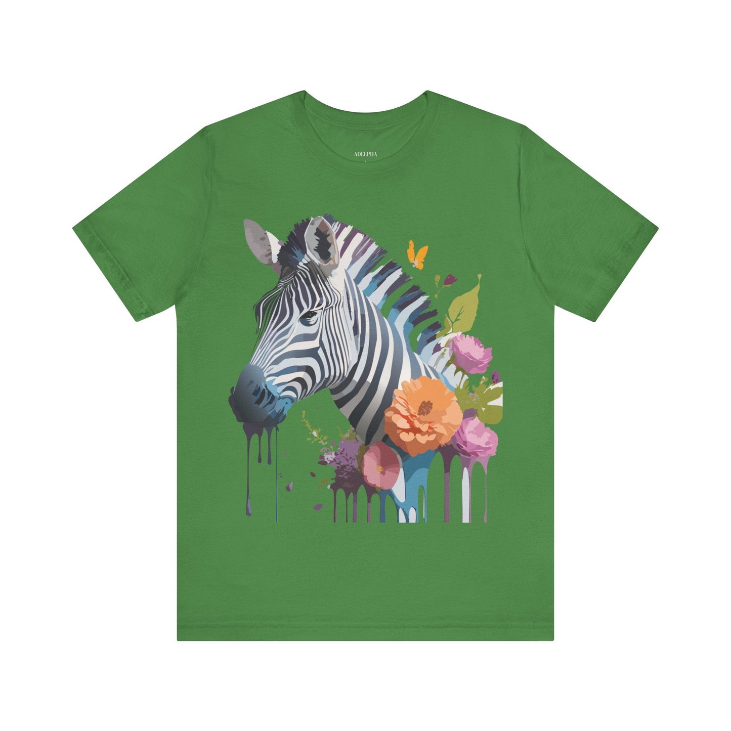 Unisex Zebra Graphic Tee Featuring Adelpha Artwork Vintage Inspired Short Sleeve Shirt
