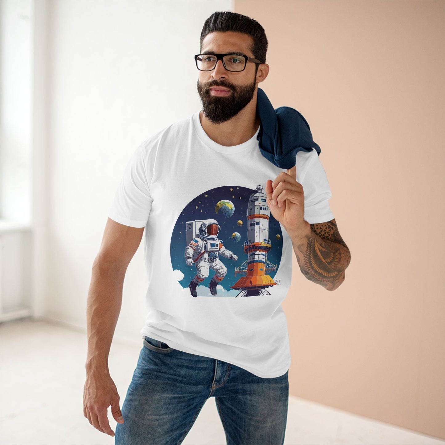 Cosmos Astronaut Shirt Unisex Premium Cotton Tee With Original Space Art Design From Retro2Nova