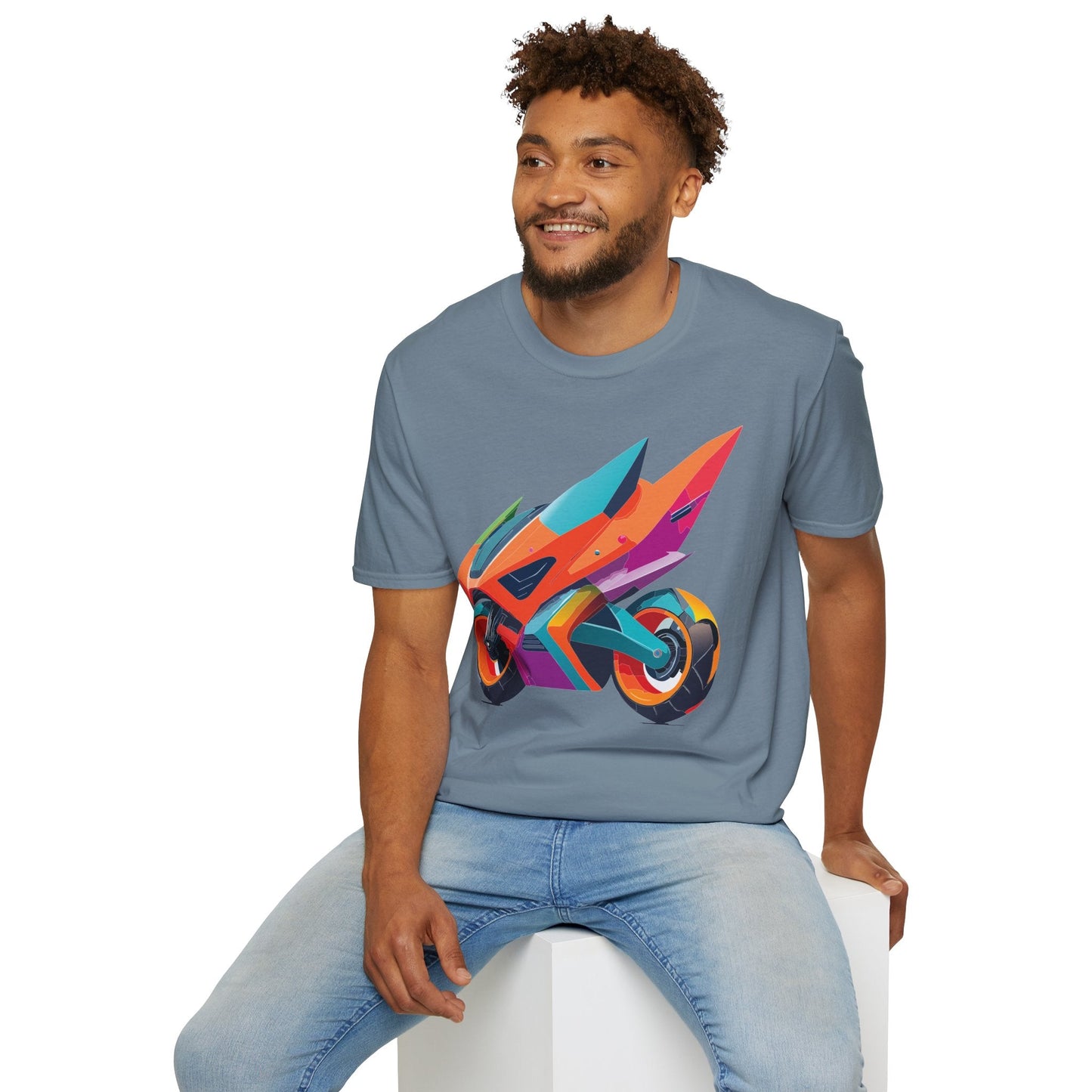 Bike Graphic Unisex Cotton Motorcycle Art Design Tee 3