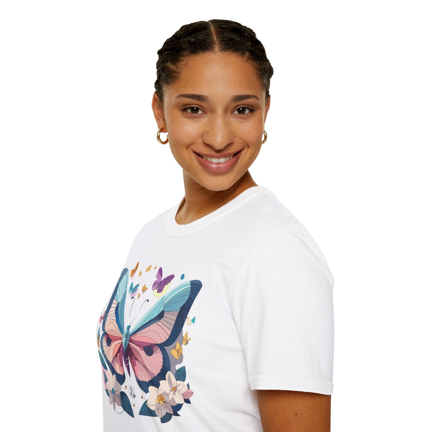 Butterfly Shirt Unisex T Shirt Softstyle Gildan 64000 Ring Spun Cotton Monarch Design