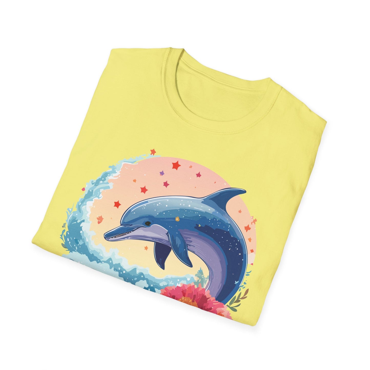 Dolphin Shirts Unisex Tee 100 Percent Ring Spun Cotton Gildan Softstyle 64000 For Everyday Comfort
