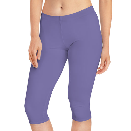 Blue Color Capri Leggings, Blue Capri Leggings 16
