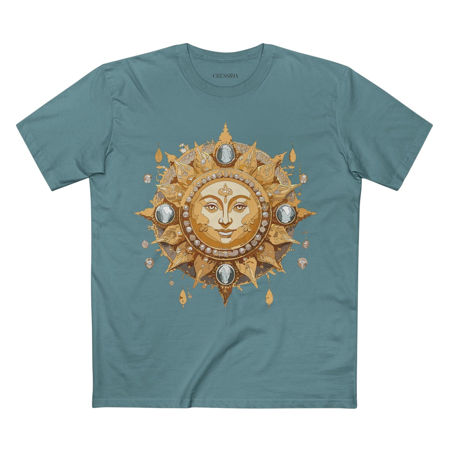 Gold Sun Graphic Unisex 100 Cotton T-Shirt with Golden Art Design 8
