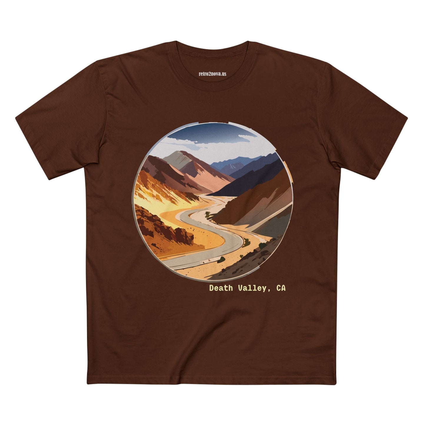 Retro2Nova Unisex Premium Cotton Tee With Death Valley Travel Design Art Shirt Collection