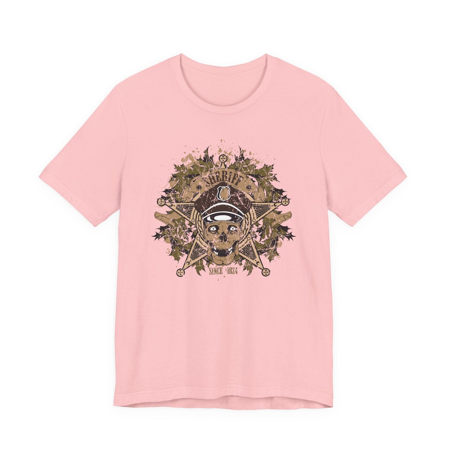 Skull Floral Emblem Graphic Unisex Cotton Tee Art-45